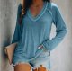 Solid color V-neck basic casual top